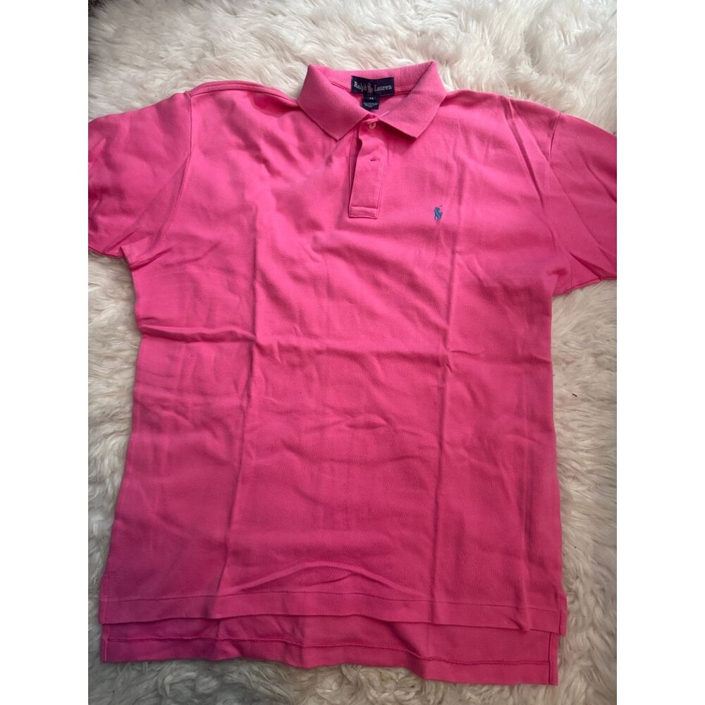 Ralph Lauren Men's M Class Fit Cotton Polo Shirt Pink Preppy